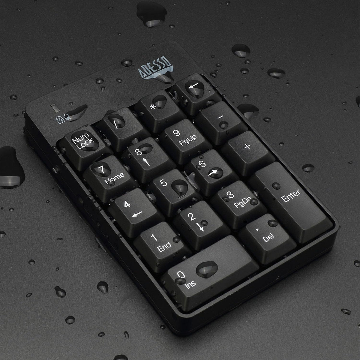 Adesso WKB-6010UB 18-Key - Wireless Spill Resistant Numeric Keypad Number Pad, Black