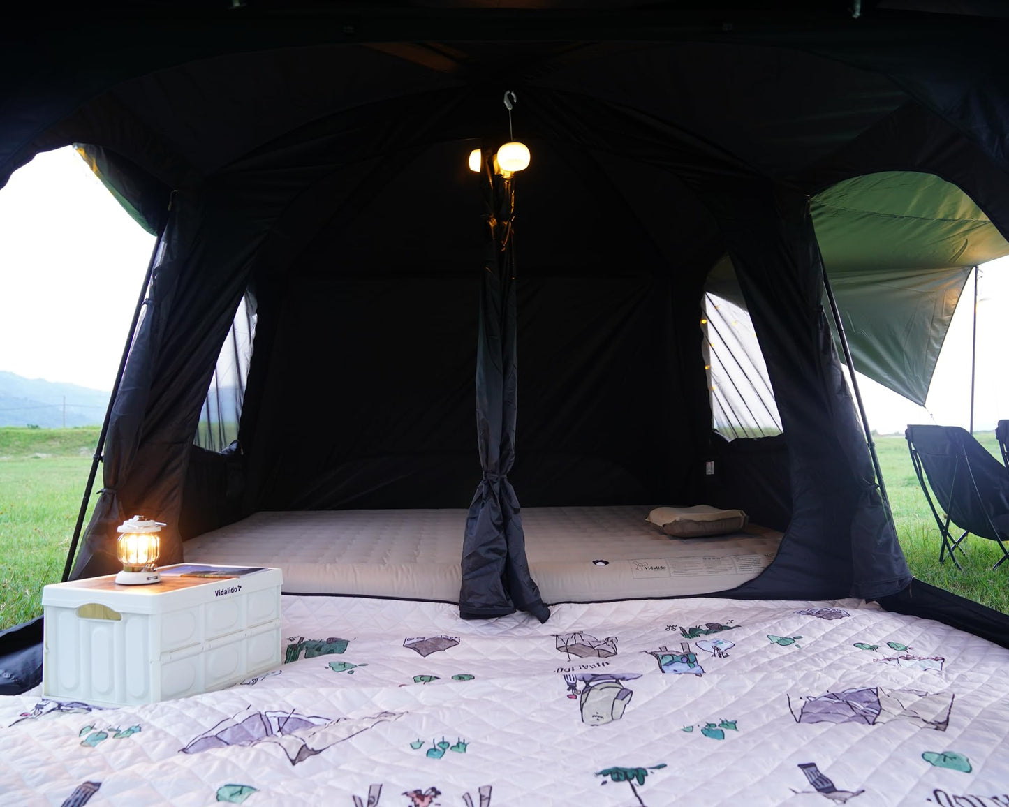 Vidalido 8-10 Person Camping Tent with 3 Door 2 Room Large Family Cabin Tents, Double Layer Waterproof Portable Glamping Tent, Big Tents for Outdoor Picnic Camping Hiking and Family Gathering
