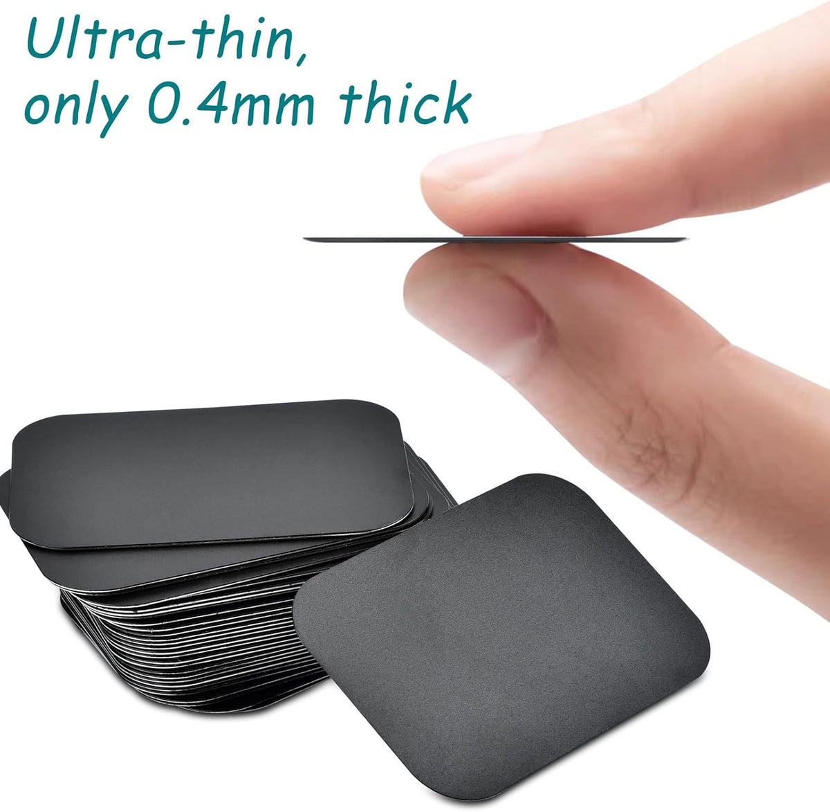 FPMYB 20 Pack 75x55 mm Mount Metal Plate with Adhesive for Magnetic Phone Car Mount Holder, Universal Replacement Metal
