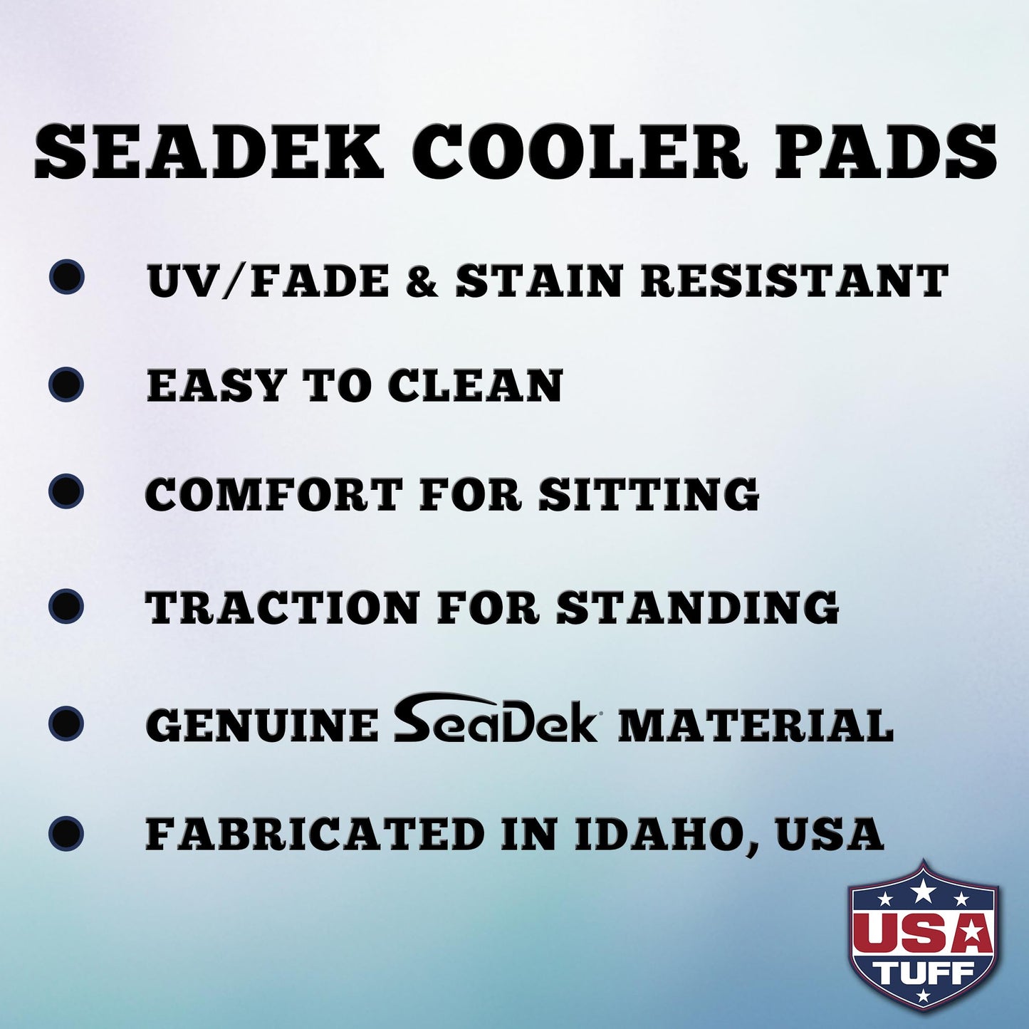 USATuff SeaDek EVA Mat Cooler Pad fits YETI 65 Tundra | Peel & Stick Application | Non Slip Comfort Accessories - US Flag (StormGray-Black)