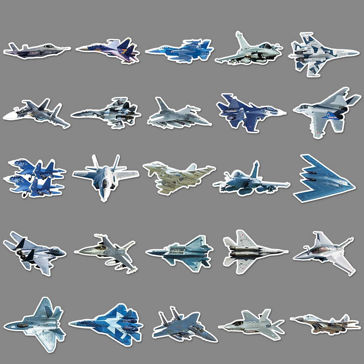 LYLSDSB 50Pcs Fighter Jet Plane Stickers - Vinyl Waterproof for Laptops, Bikes, Cars & More