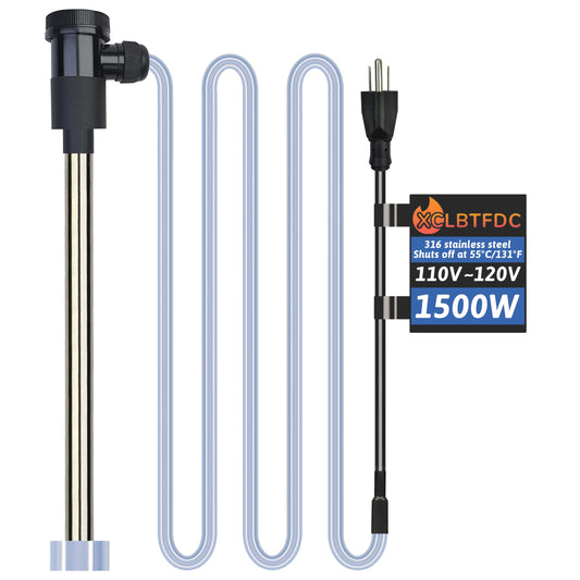 XCLBTFDC 1500W Submersible Water Heater Portable Electric Pool and Hot Tub Immersion Water Heater with Temp Control, WiFi Timer for Bathtub, Spa, Swimming pool, above ground pool and Inflatable Pool