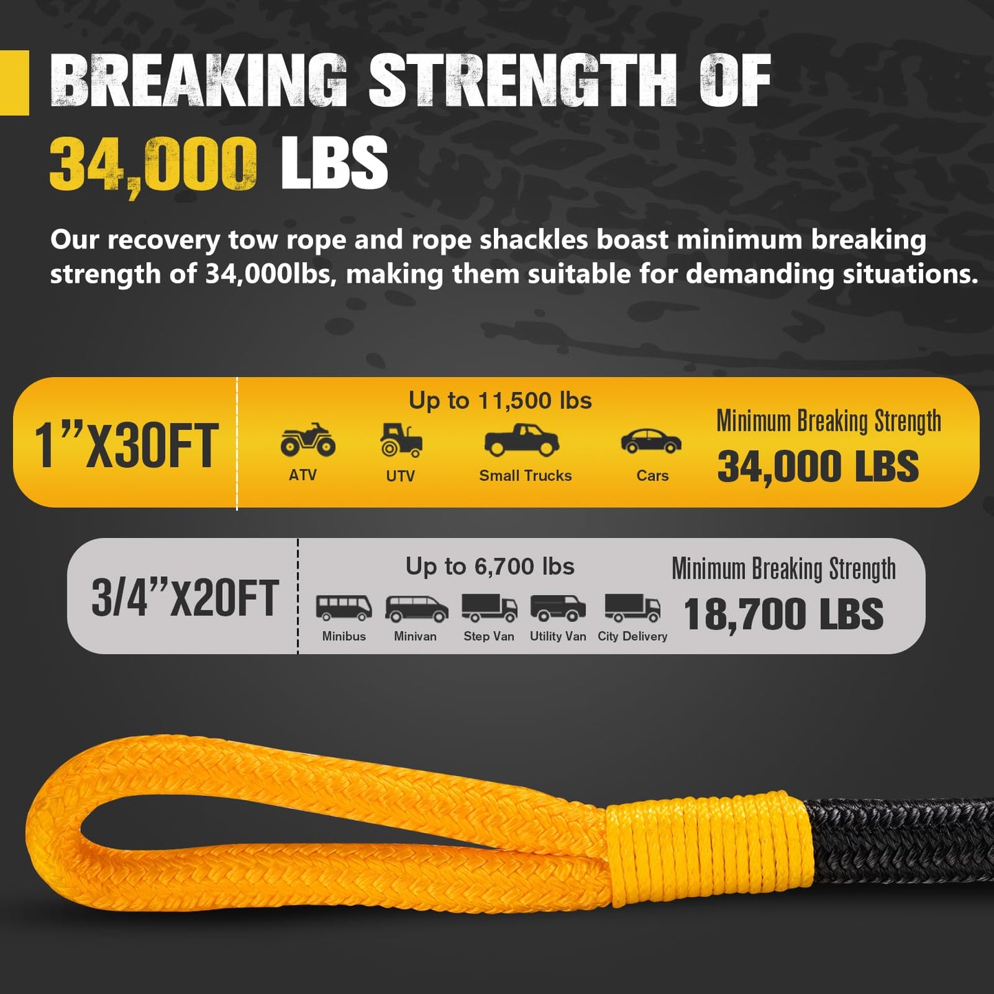 BUNKER INDUST Off-Road Traction Boards (Gen 10) Green + 1"×30ft Kinetic Recovery Rope with 2 Soft Shackles Kit