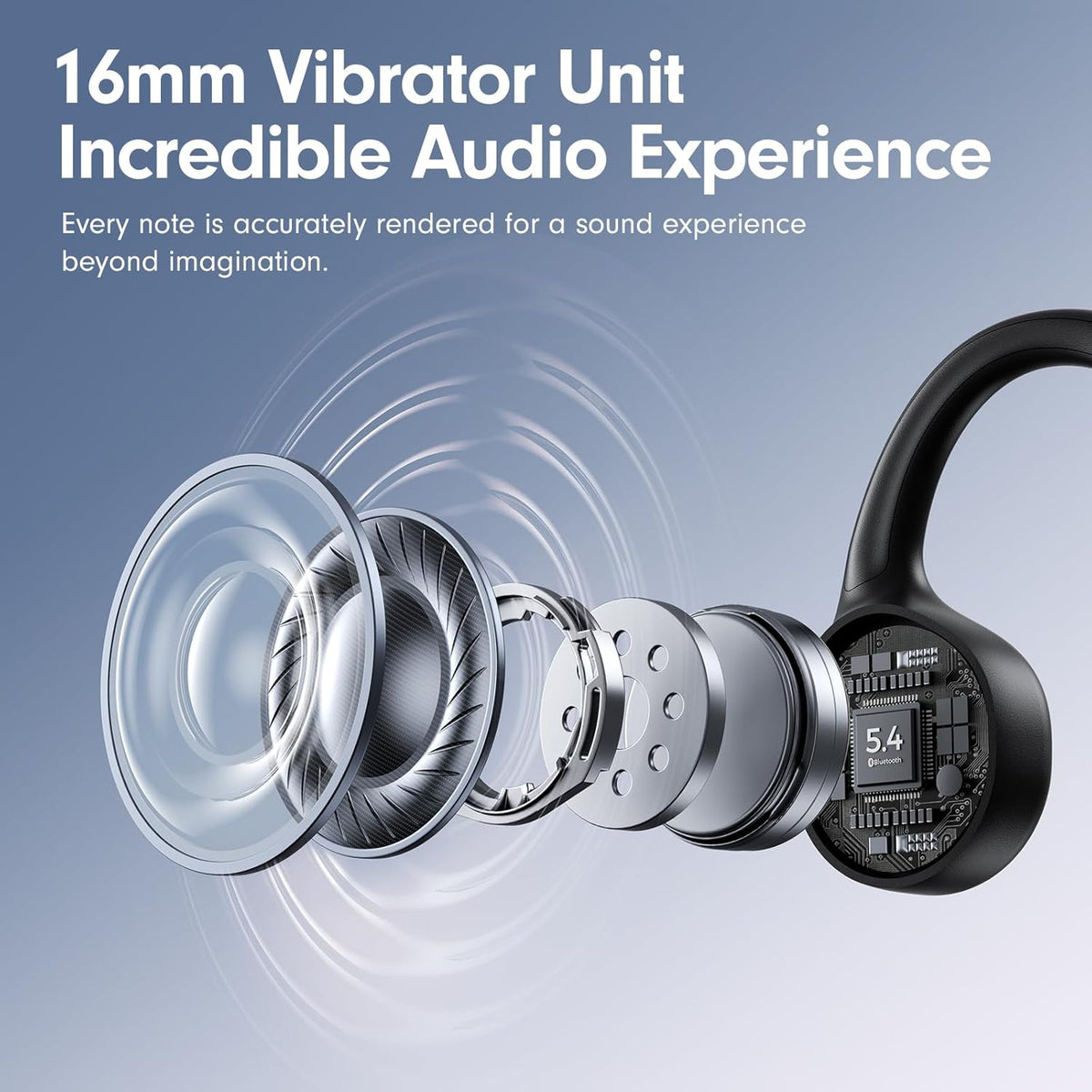 MRYTKY Bluetooth5.4 10H Bone Conduction Headphones,Open Ear Headphones with Mic,Wireless Headphones Playtime