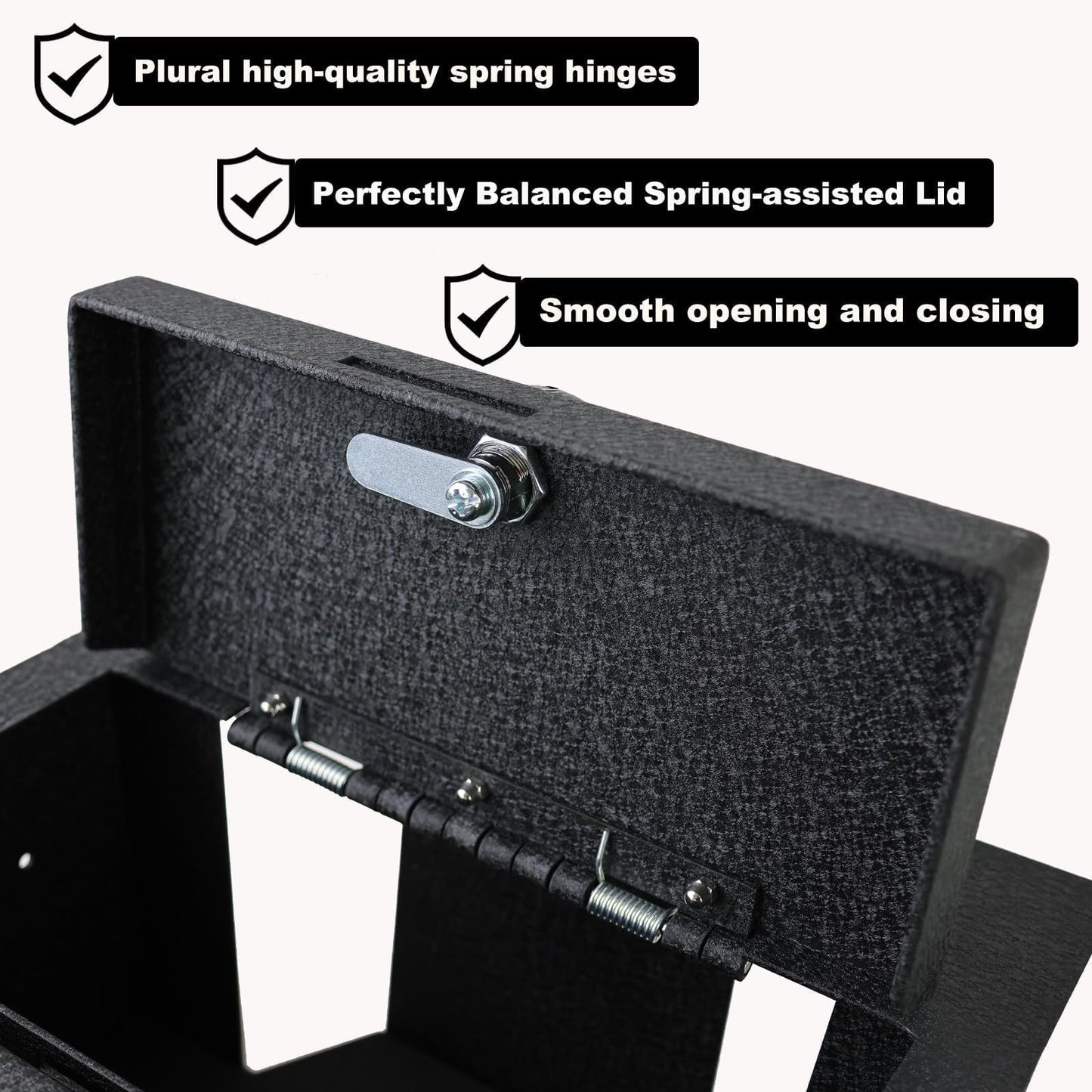 Center Console Safe Vault - KEREN Console Gun Safe Box Compatible with Ford Escape 2020-2026, for Ford Bronco Sport 2021-2025. Fingerprint Lock with Key