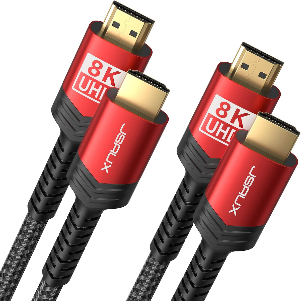 8K 2.1, 48Gbps (4K@144Hz, 4K@120Hz, 8K@60Hz) 2.2&2.3 10 2/PS5/Laptop/Monitor/HDTV/-Red,6ft JSAUX HDMI Cable Ultra High