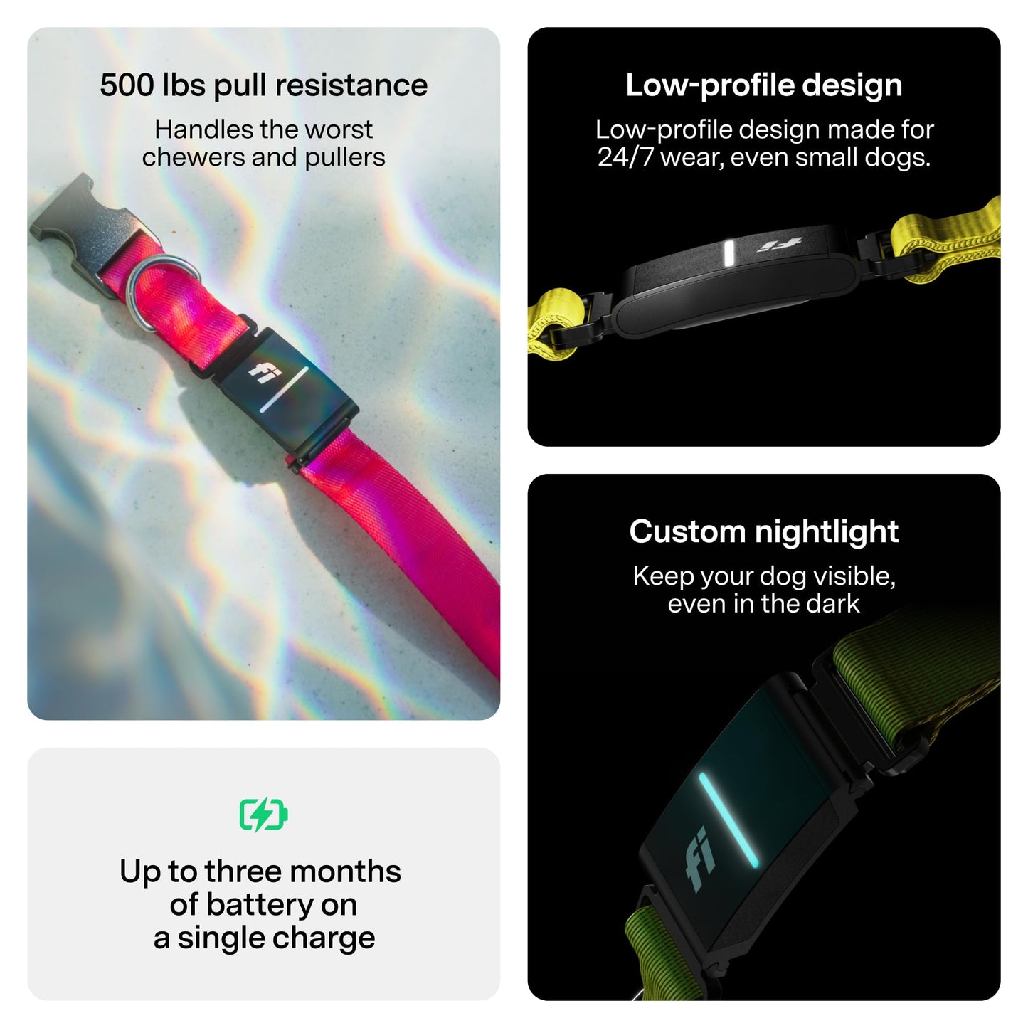 Fi New Series 3+ Smart Dog Tracker Collar [12 Month Membership Included] GPS Tracker for Dogs with Health & Behavior Monitoring, Escape Alerts, Waterproof, LED, Apple Watch Compatible -Yellow, X-Large