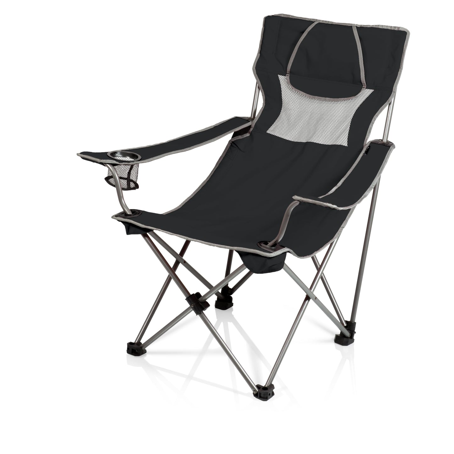 Picnic TIME NCAA USC Trojans Campsite Camping Chair, Picnic Chair, Outdoor Folding Chair with Carry Bag, Beach Chair, (Black with Gray Accents)