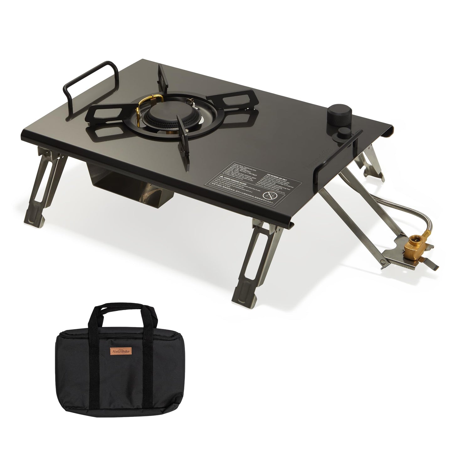 Naturehike Camping Gas Stove for IGT Table, Folding Isobutane Stove with Carry Bag, Portable Camp Stove for Outdoor Car Camping Cooking Tailgating