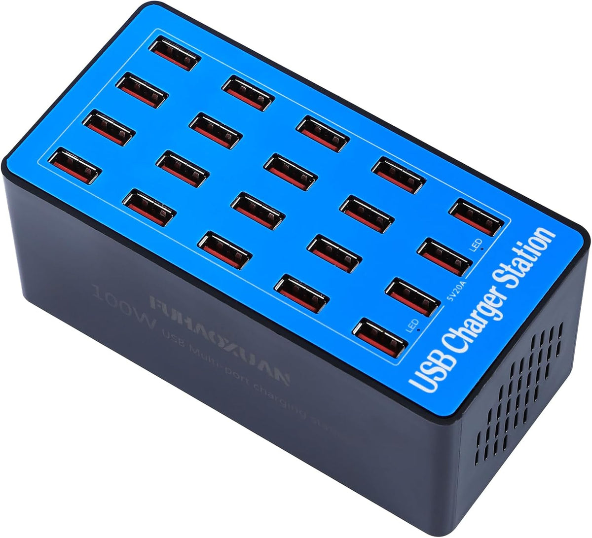 FUHAOXUAN Station,100W 20-Port USB Charging Multi Device Charger with Intelligent Safety Features,Charging Station