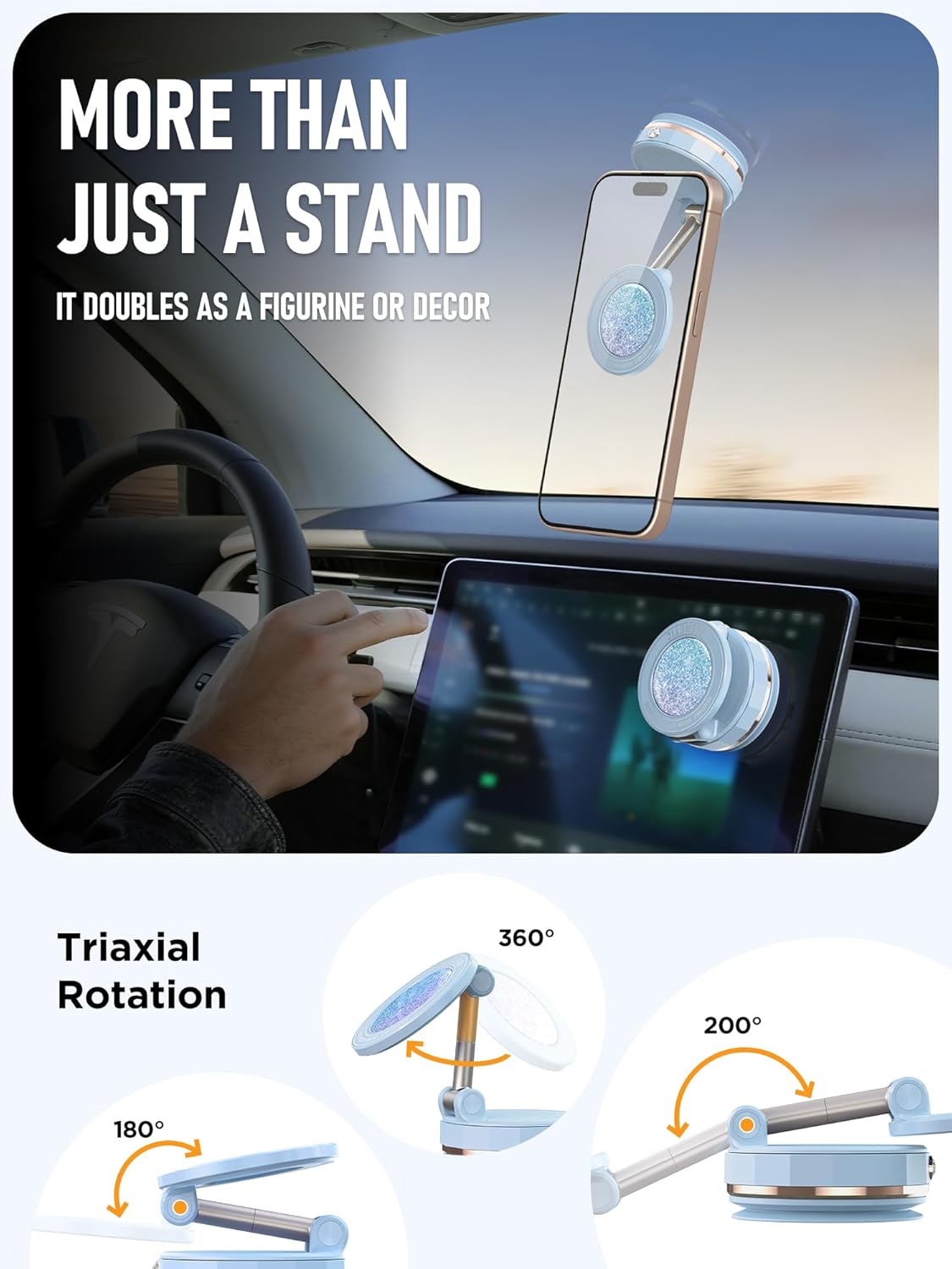 ETODBUWS MagSafe[108+LBS 3000gf Magnetic],360 Upgraded Vacuum Magnetic Car Phone Holder for Strongest Suction
