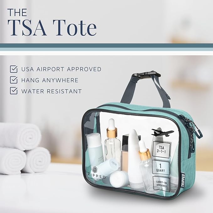 Toiletry Bag Kit Set: Hanging Travel Toiletry Bag + 311 TSA Cosmetic Liquid Bag + Ultralight Accessory Organizer Pouch
