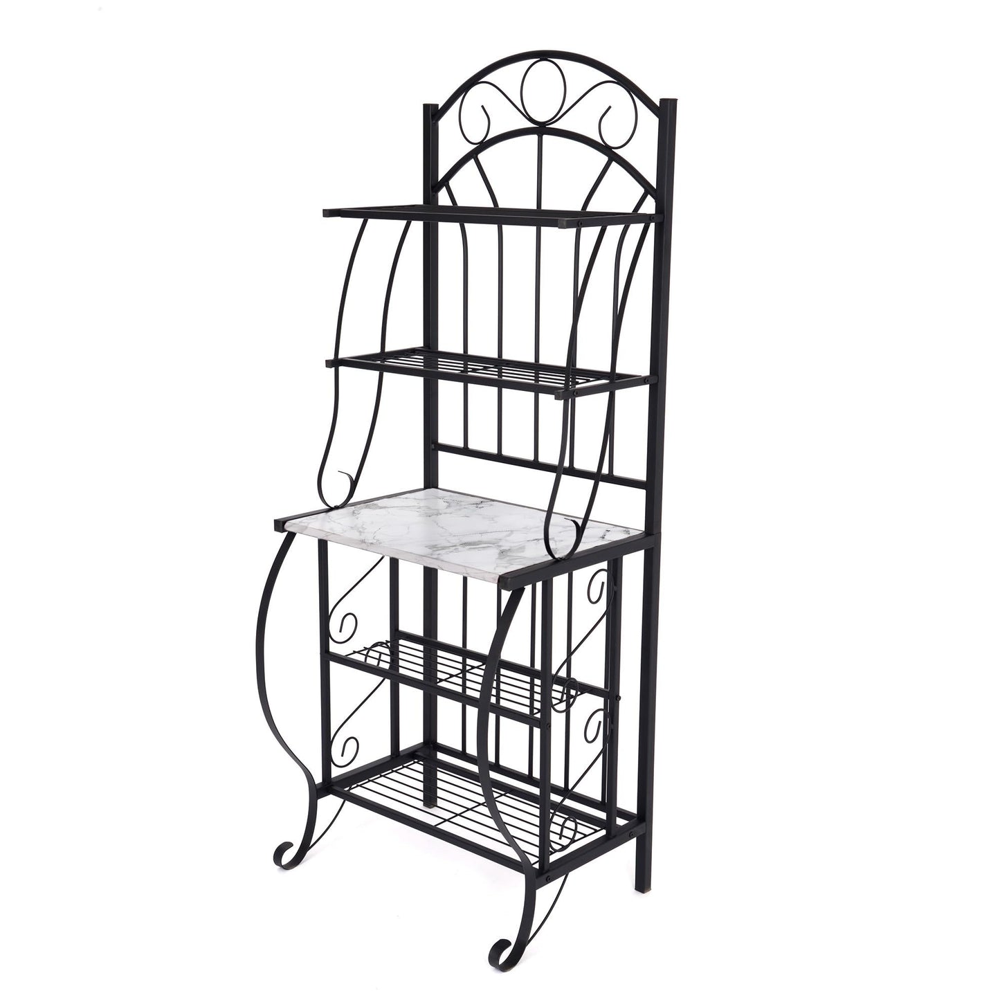 Boraam Valencia Baker's Rack with Faux Marble Shelf