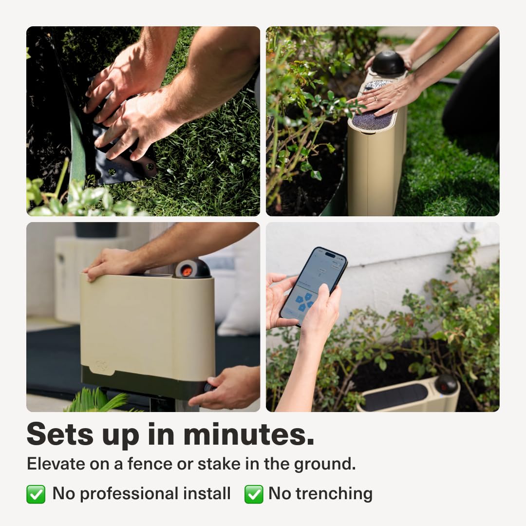OtO Lawn Smart Sprinkler – App-Controlled Precision Watering, Solar-Powered, Weather Intelligence, Rain Skips, Quick Install, Covers 5,000 sq ft, Water-Saving Irrigation System