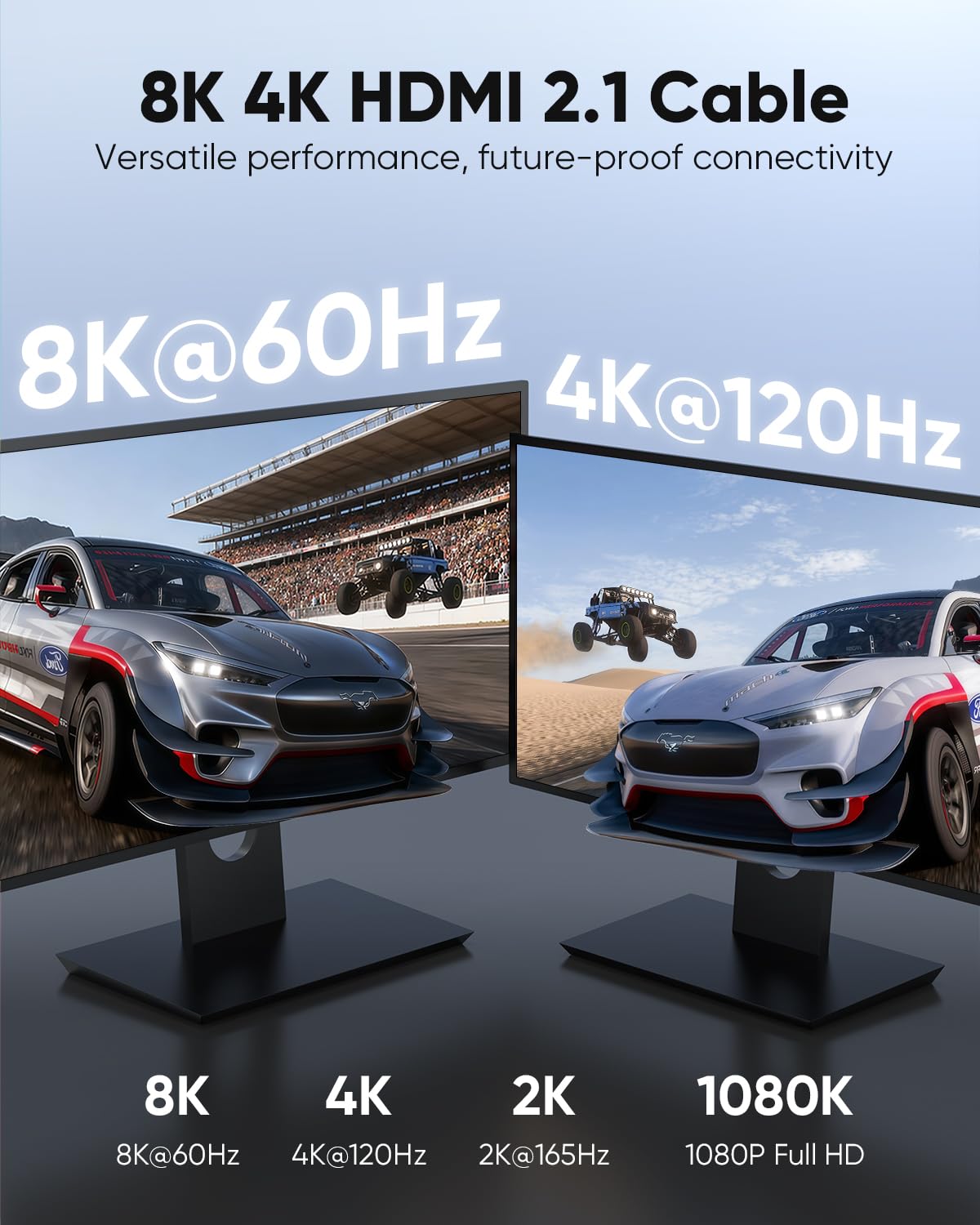 8K 6FT 3 Pack, 2.1 8K@60Hz, 4K@120Hz, 48Gbps PS5, PS4, HDMI Cable Ultra High Speed HDMI Cable Supports DTS:X