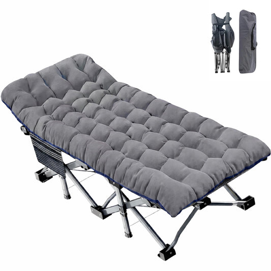 ABORON XXL Camping Cot for Adults, Oversized 78"×32" Folding Camping Bed, 900LBS Heavy Duty Outdoor Sleeping Cot with Mattress Pad, 1200D Oxford, Portable with Carry Bag