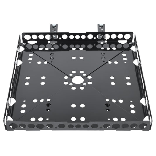 ALMULOO RV Heavy Duty Bumper-Mounted Cargo Carrier and Generator Carrier Tray Assembly with 200 LB Load Rating for Campers Trailers 15 LB Weight