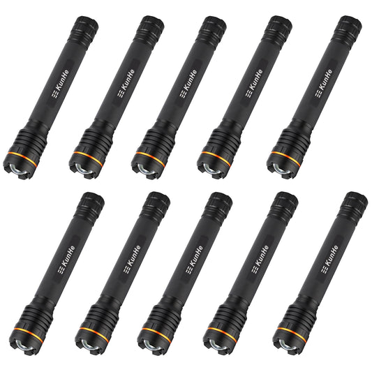 KunHe 10 Pack Heavy Duty 4D Cell LED Flashlights Large Aluminum Zoomable High Lumens 2000 LM Police Flash Light- Big Flashlight for Home Emergency Power Outages Camping Car(Batteries not Included)