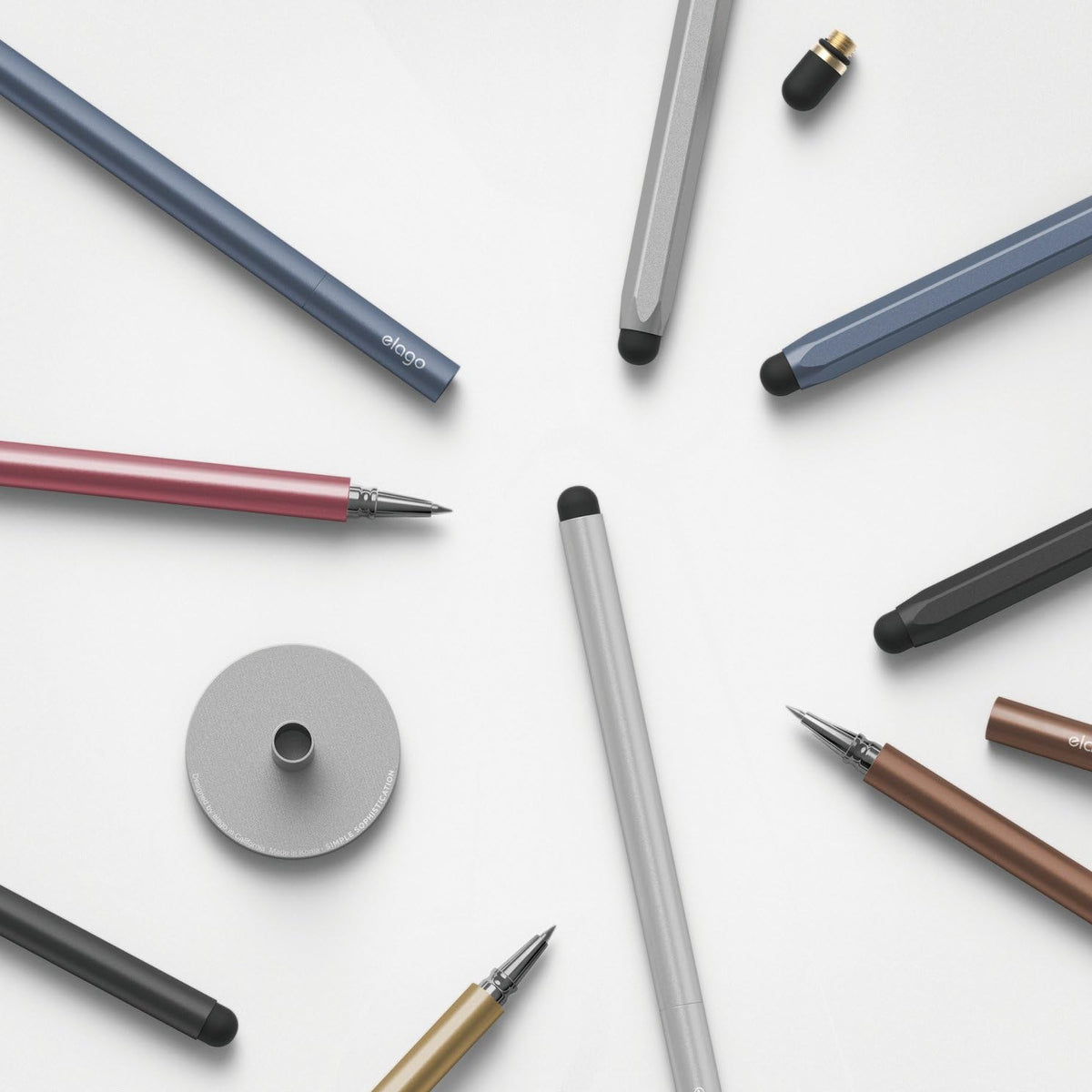 elago Stylus [Hexa][Coral Blue] - [Premium Aluminum ][Classic Pencil Shape][ Replaceable Extra Tip Included]