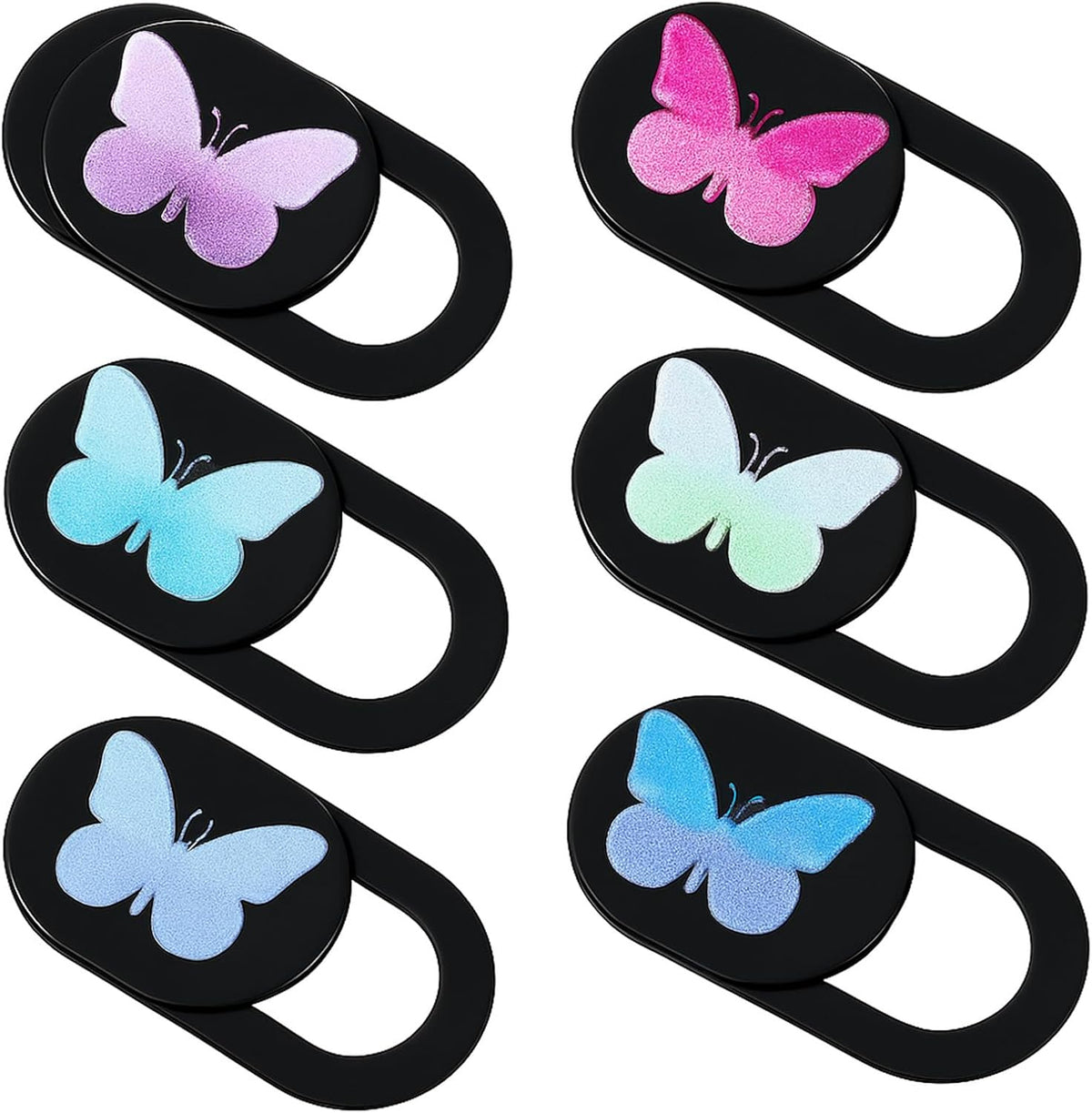Qulkws 6 0.73''x0.35'' Pcs Webcam Cover Slide Butterfly Design Ultra-Thin Laptop Camera Cover Slide Web Cam Privacy