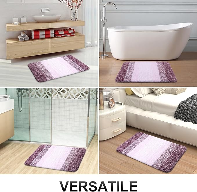 OLANLY Bathroom Runner Rugs 47x17, Extra Soft Absorbent Microfiber Bath Rugs, Rubber Backing, Quick Dry, Machine Washable Bath Mats for Bathroom Floor, Tub and Shower, Home Decor Accessories, Mauve