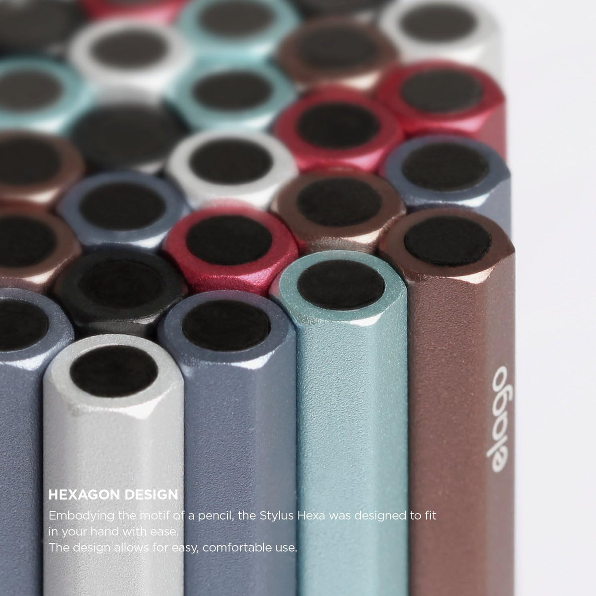 elago Stylus [Hexa][Coral Blue] - [Premium Aluminum ][Classic Pencil Shape][ Replaceable Extra Tip Included]