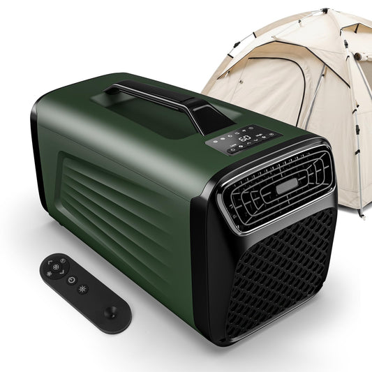 5200 BTU Portable Tent Air Conditioner for Camping, RV, Truck, Fishing. 400W Consumption Fast Cooling AC Unit for Outdoor Indoor Using, 4-in-1 Portable AC for Road Trips, Camping Adventures(Green)