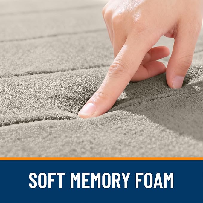 OLANLY Memory Foam Bath Mat 40x32, Super Soft Absorbent Bathroom Rugs, Quick Dry, Machine Washable Shower Floor Rugs, Bathmat Carpet, Bathroom Home Decor Accessories, Warm Taupe