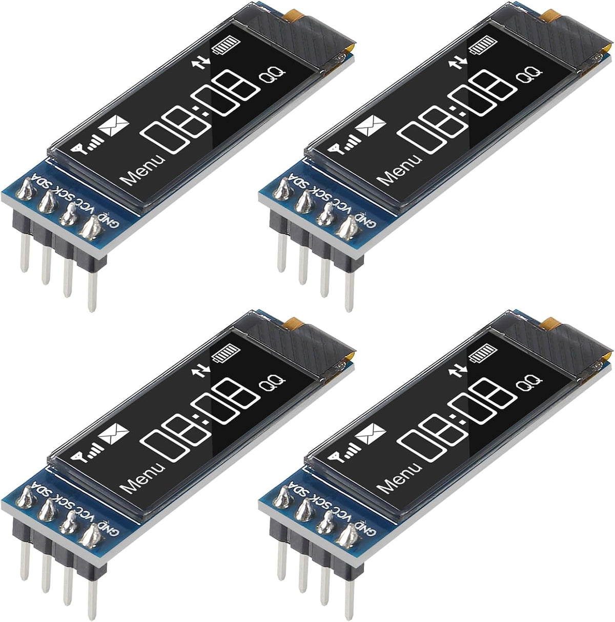 ACEIRMC 4pcs I2C 0.91 Inch I2C I2C 3.3V~5V 4PINS ESP32 ESP8266 STM32 Display Module OLED Display Module OLED Screen