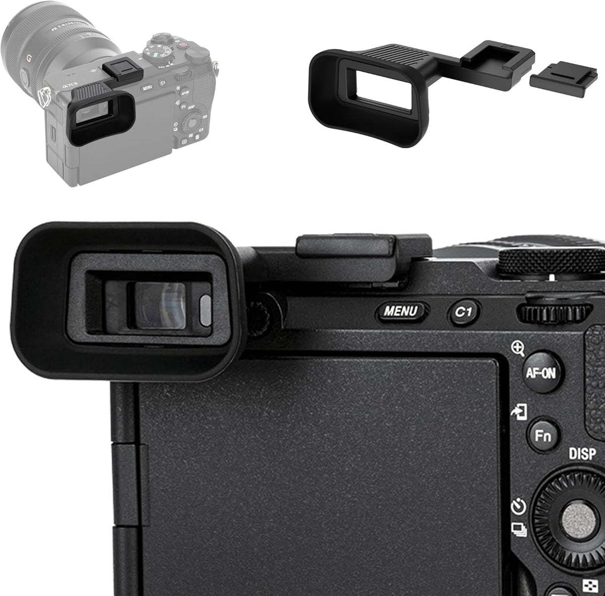 A7C A7CR 7CII 7C 7C A7C) Upgraded II Eyecup Eye Cup with Hot Shoe Cover, Soft Silicon Extended Viewfinder Eyepiece