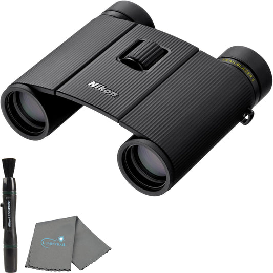 Nikon Trailblazer II 8x25 | Ultra-Compact Waterproof and Fogproof Travel Binoculars with Multilayer-Coated Optics and Rubber-Armored Body | Bundle with a Lens Pen and Cleaning Cloth