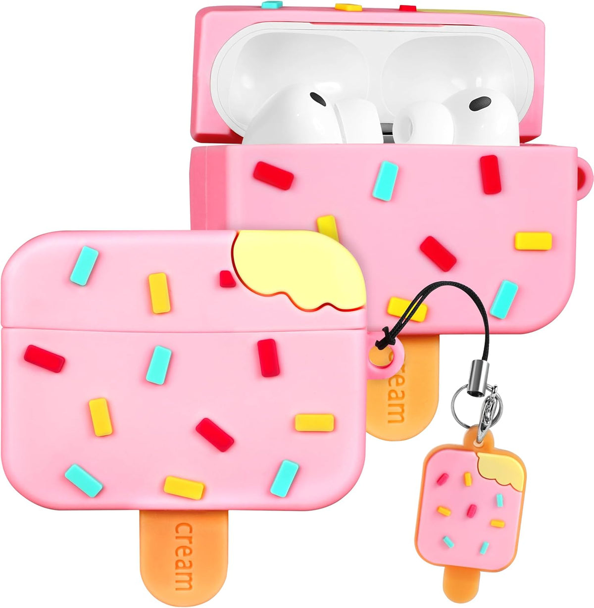 Joyleop 3 3D 3rd 2025 for Airpods Pro Case - Cute Funny for Women Girl Kids Girly Kawaii Ice Cream Cartoon Design Soft