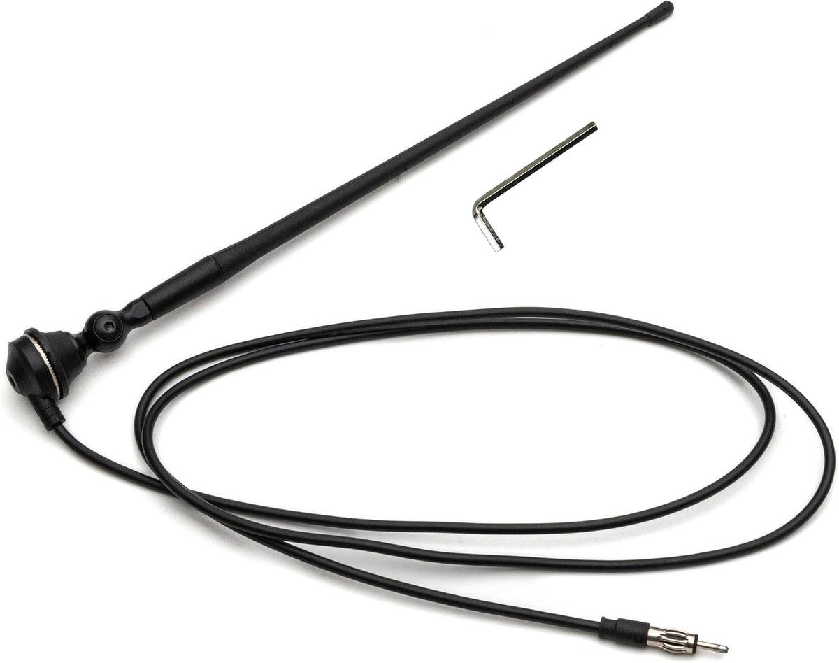 AntennaMastsRus 15 Inch - Black AM-FM Rubber Ducky Antenna Kit fits Kubota Backhoe Excavator Loader Skid Steer Tractor
