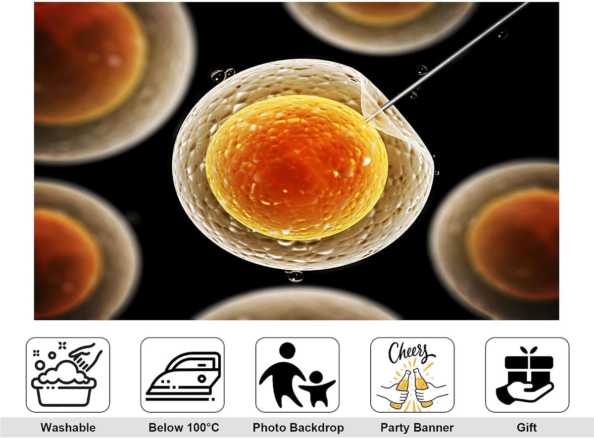 KeyWork 8x5ft Egg Cell Fertilization Backdrop Reproductive Medical Photography Background for Science Fair Health Event