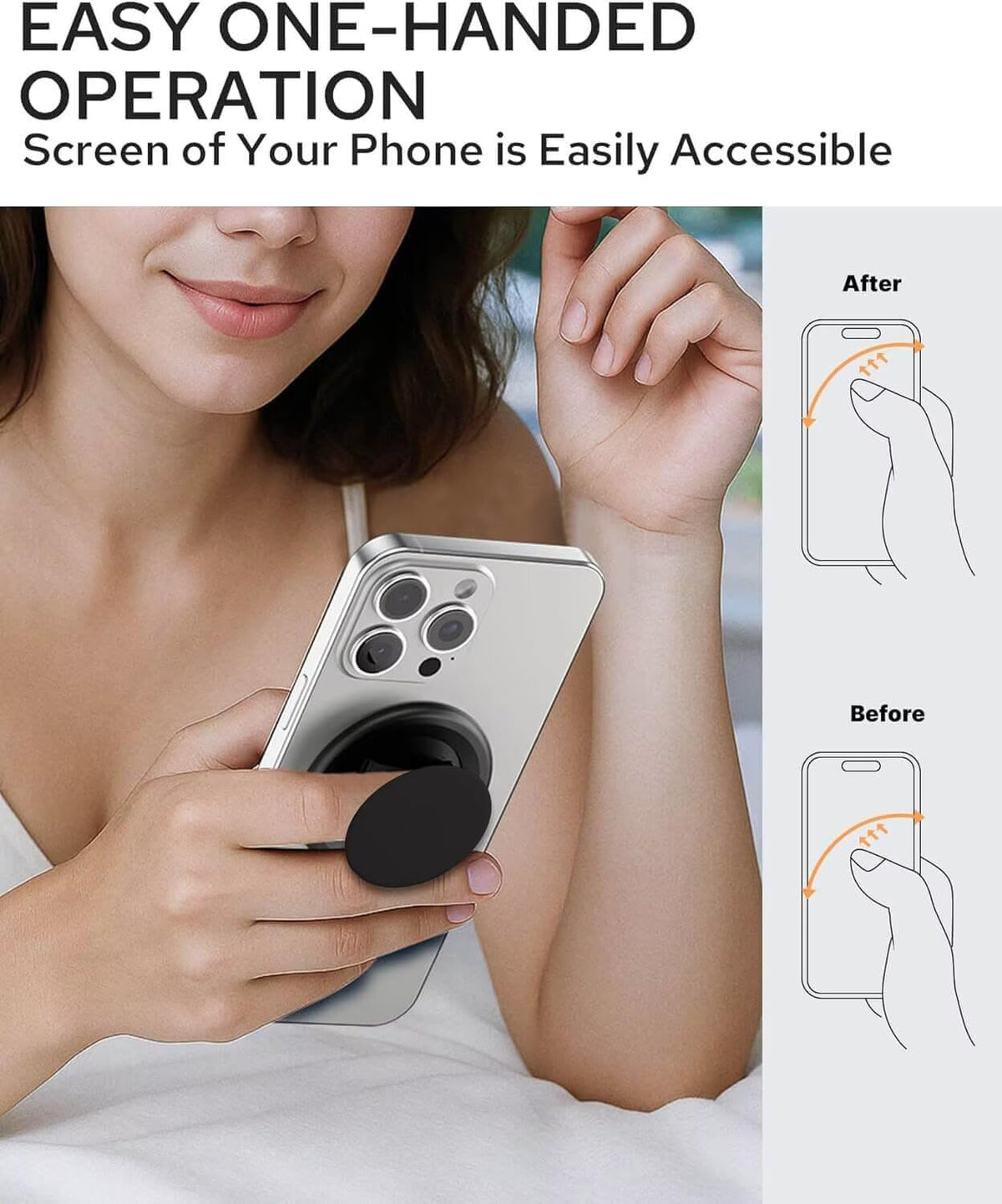 FENNIDICE Transparent Magnetic Phone Grip Compatible with MagsafeCollapsible Mobile Phones Stand Holder for Smartphone