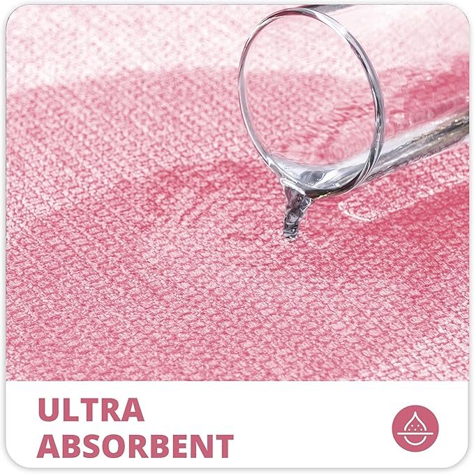 Bath Mat,Ultra Thin Bathroom Rugs,Rubber Bath Mats for Bathroom,No Slip Bath Rugs,Quick Dry,Machine Washable,Low Pile,Absorbent,Shower Outside,Sink,Home Decor Accessories.Pink,1'8"x2'8"(20x32inch)