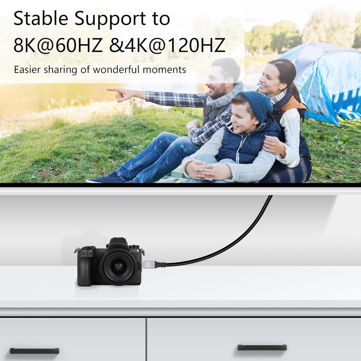 90 8K 18Gbps 2.1 8k@60Hz, 1080p, 3D, 0.5M) RIIEYOCA Degree Left Angle UHD HDTV Male to Mini HDTV Male Extended Coil