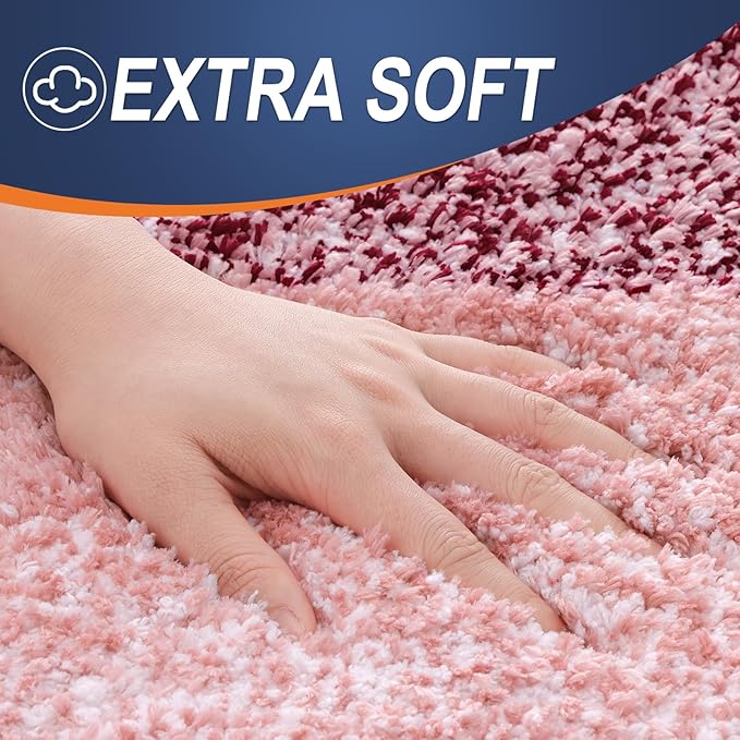 OLANLY Bathroom Runner Rugs 70x24, Extra Soft Absorbent Microfiber Bath Rugs, Rubber Backing, Quick Dry, Machine Washable Bath Mats for Bathroom Floor, Tub and Shower, Home Decor Accessories, Red