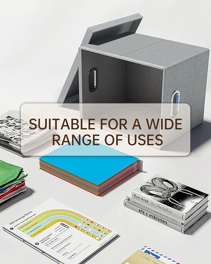 Oterri File Organizer, File Box, File Cabinet for Letter File Folder Storage, Hanging File Organizer for Office/Decor/Home,Document Organizer, 1 Pack,Gray-Box Only