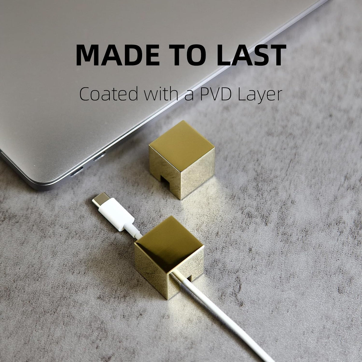 N2U 1 Metal Cord Holder, Weighted Cable Organizer or Management, Heavy Wire Keeper for Nightstand, Desk, Bedside Table