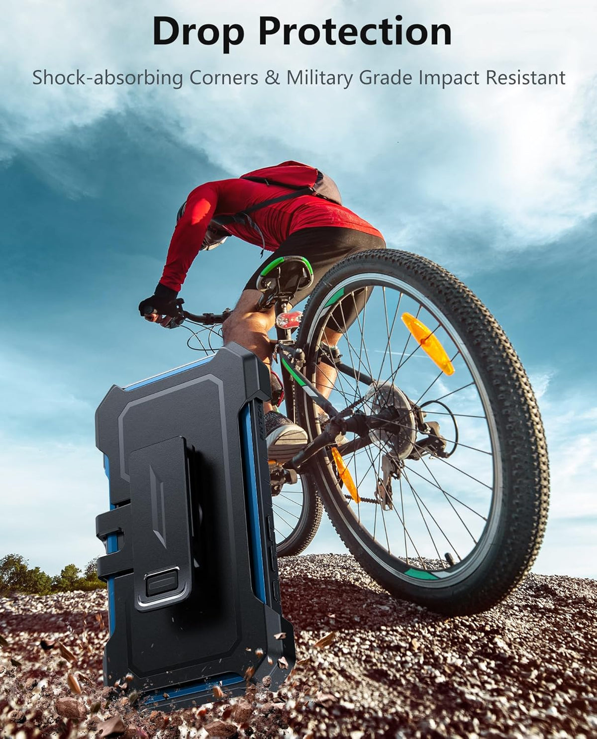 FNTCASE 16 for iPhone Phone Case: Military Grade [Built-in Screen Protector] [Belt-Clip & Kickstand] Matte Drop Proof