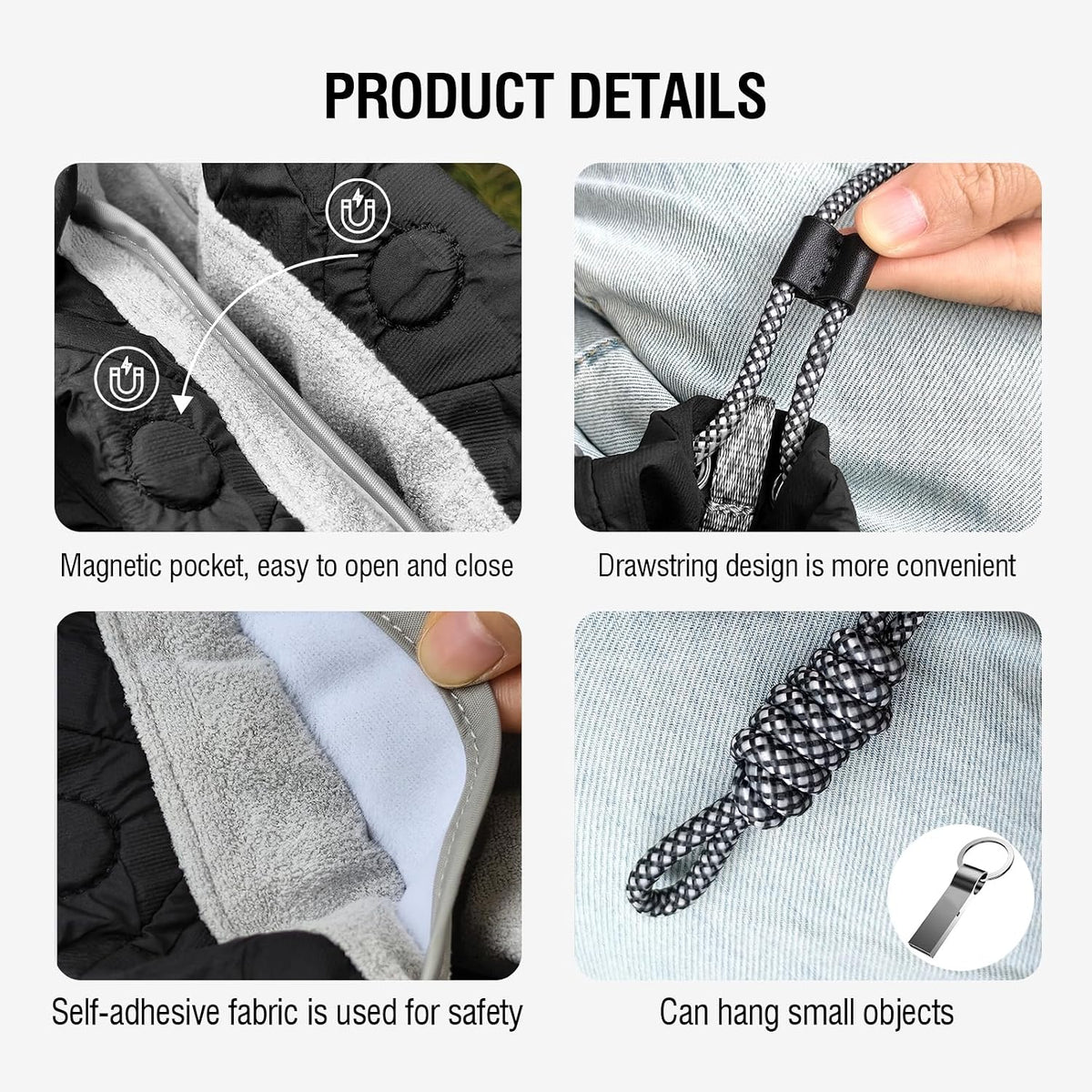 Adorable Drawstring Camera Pouch for Mirrorless Cameras - Black