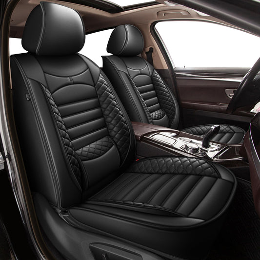 JIAMAOXIN Car Seat Covers fit for Ford Expedition 2011-2025 2026: Leather Front Seat Covers Waterproof Automotive Seat Protector (2 Seats, Black)