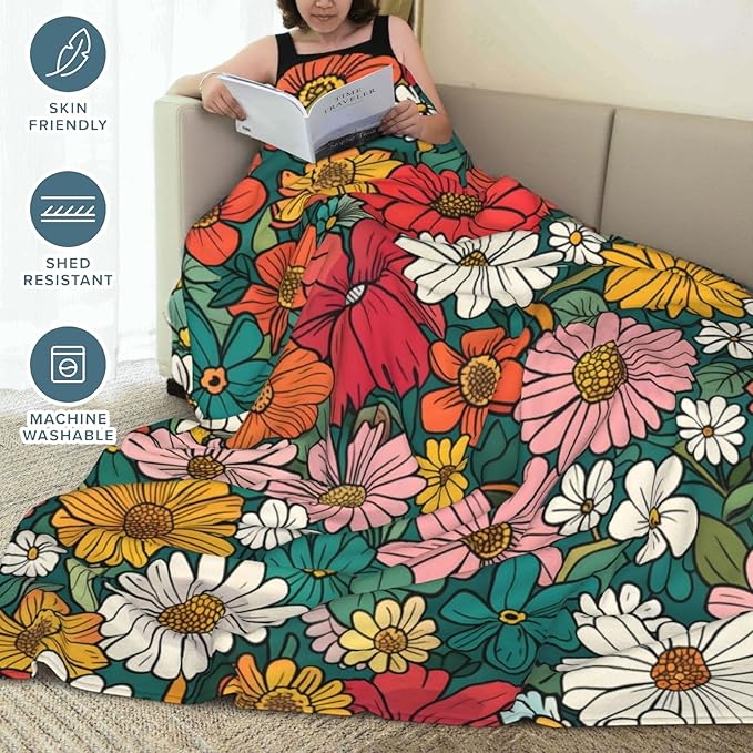 Fishing Lover Throw Blanket Gifts for Boys Girls Kids Adults, Fisherman and Bass Flannel Blankets for Travel Sofa Living Room Decor 50"X60"