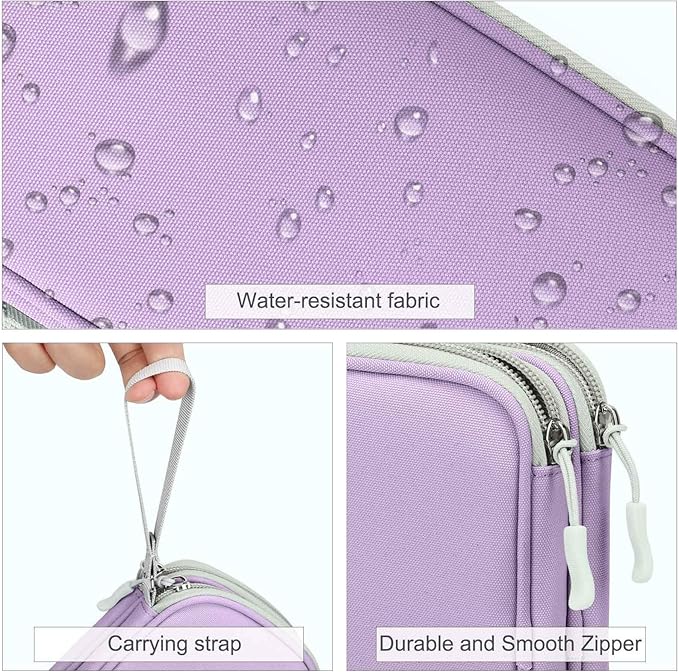 FYY Electronic Organizer, Large Travel Cable Organizer Bag Pouch Electronic Accessories Carry Case Portable Waterproof Double Layers All-in-One Storage Bag for Cable, Cord, Charger, Light Purple