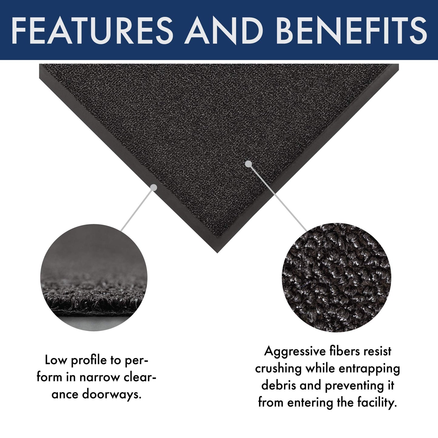 Notrax - 231S0048BL 231 Prelude Indoor/Outdoor Entrance Mat, for Home or Business, 4' X 8' Black