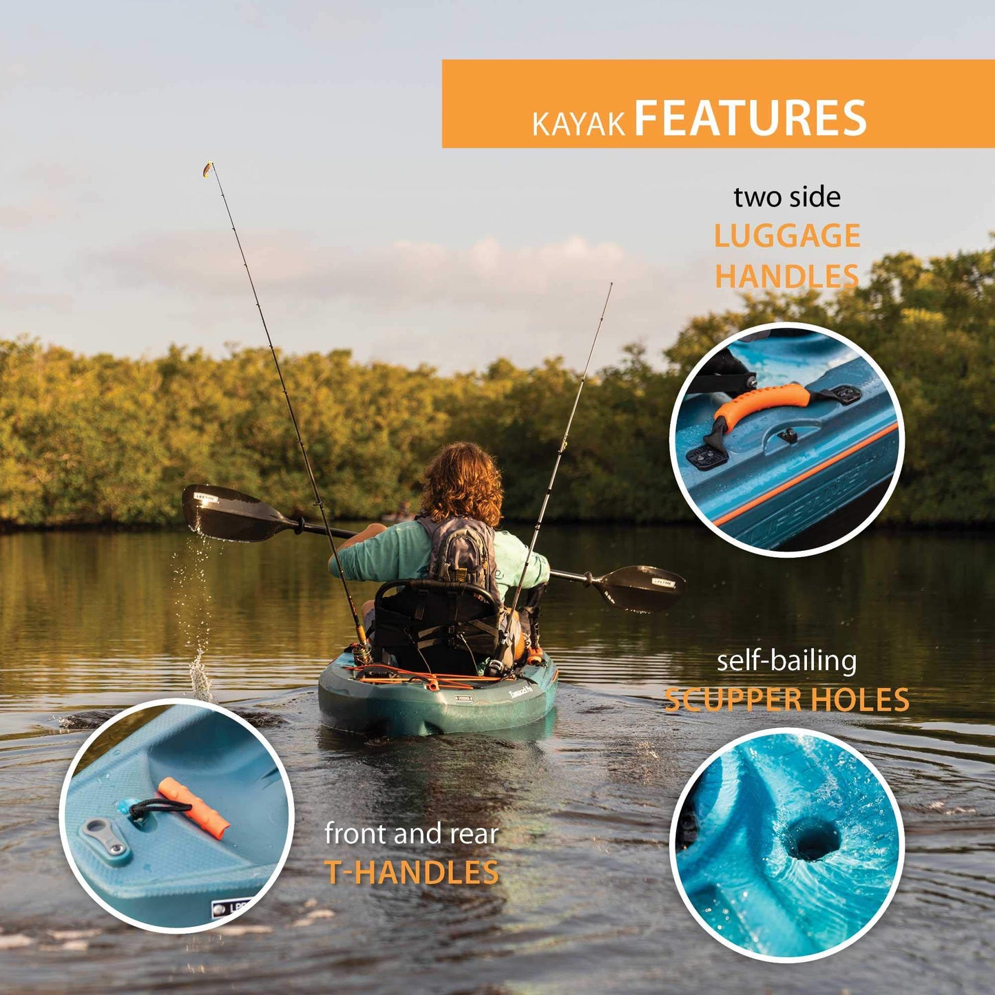 Lifetime Tamarack Pro 103 Sit-On-Top Kayak, Lightning Fusion, 10 ft. 3 in.