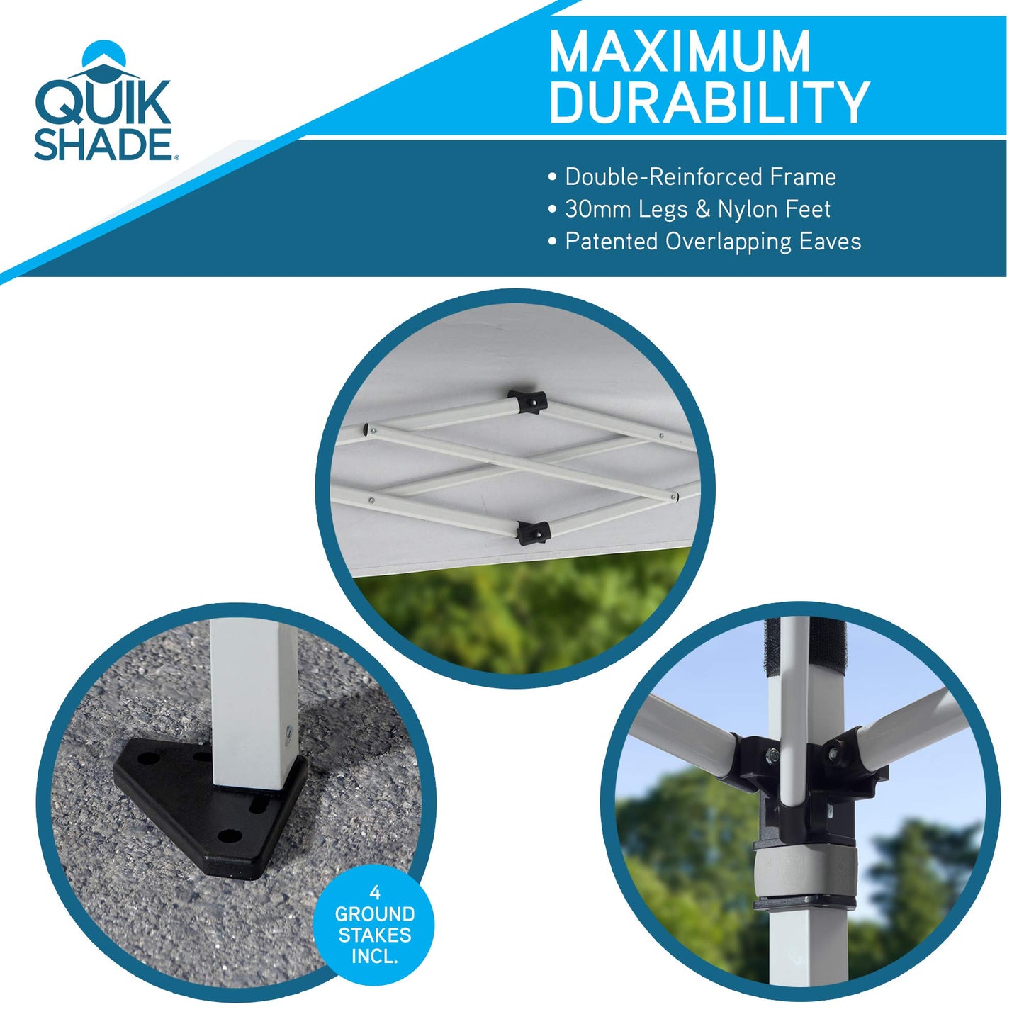 Quik Shade Commercial 10 x 10 ft. Straight Leg Canopy, White