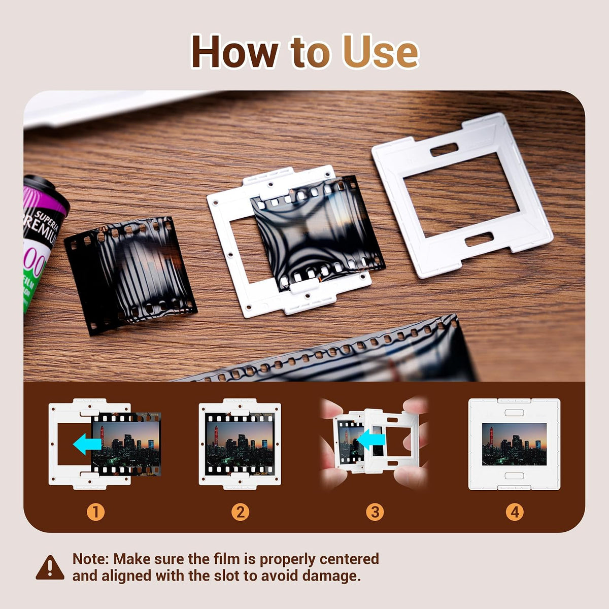 JJC 50 35mm 50 Pairs Slide Film Mounts to Holder Sheets of Film, with Snap-in Design & Precisely Position, Premium