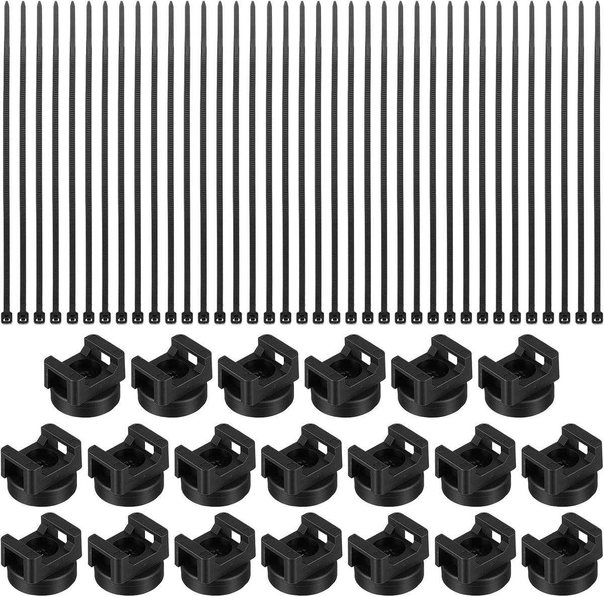 Kegeeei 120Pcs 20 100 Magnetic Zip Tie Mounts Heavy-Duty Magnet Bases & Nylon Cable Ties for Strong, Neat Wire